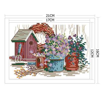 Garden - 14CT Stamped Cross Stitch 21 *16CM