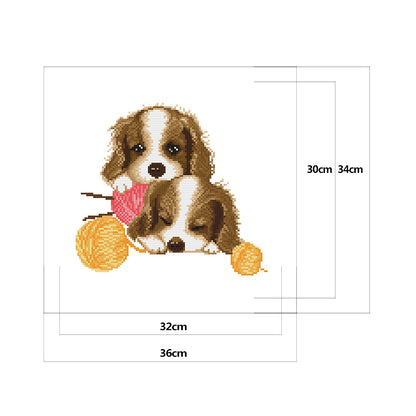 Dog- 11CT Stamped Cross Stitch 36 *34CM