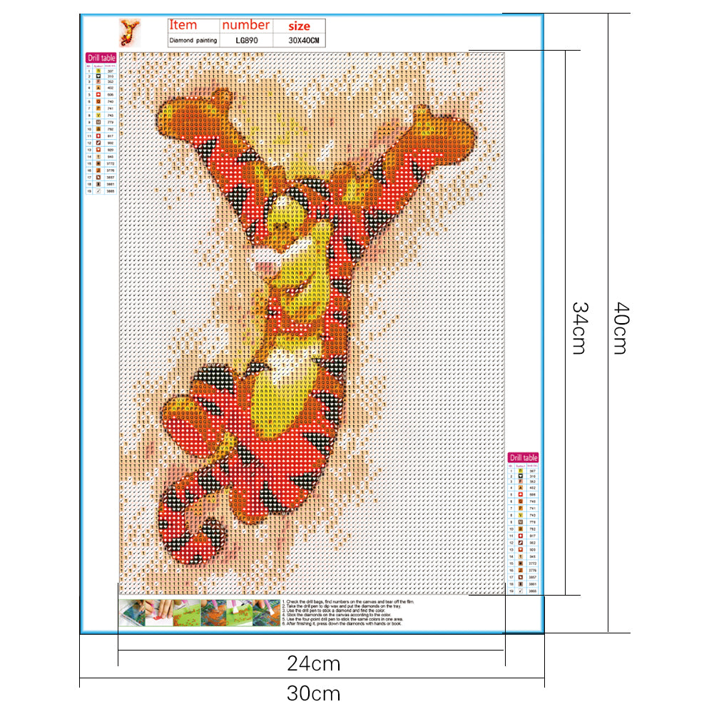 Tiger - Full Round Drill Diamond Painting 30*40CM