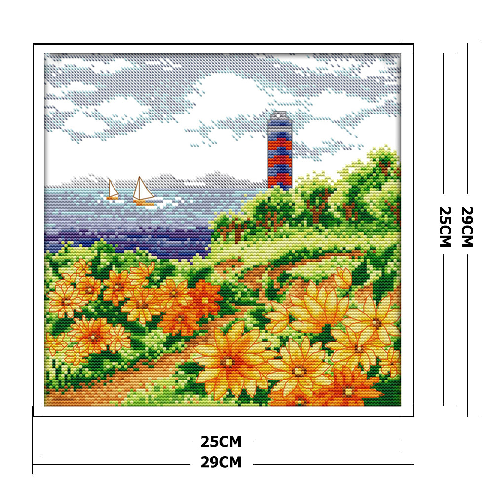 Scenery - 14CT Stamped Cross Stitch 29*29CM