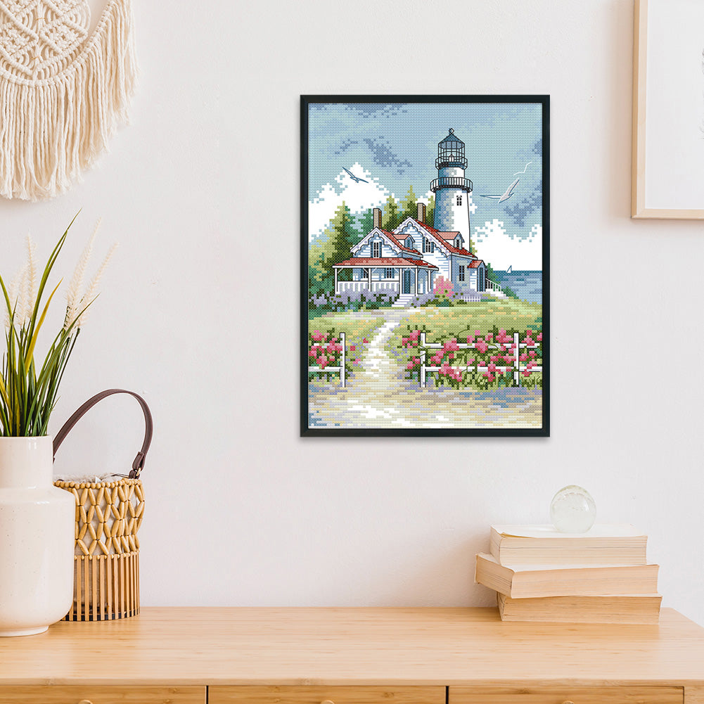 Lighthouse- 14CT Stamped Cross Stitch 21*30CM