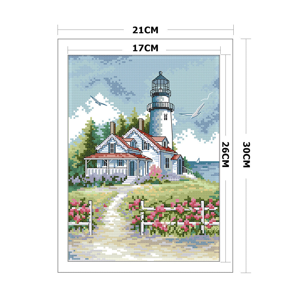 Lighthouse- 14CT Stamped Cross Stitch 21*30CM