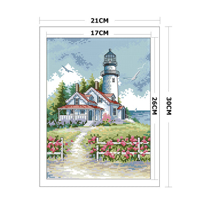 Lighthouse- 14CT Stamped Cross Stitch 21*30CM