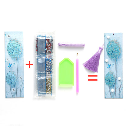 Special Shaped 5D DIY Cartoon Tassel Leather Art Diamond Painting Bookmark