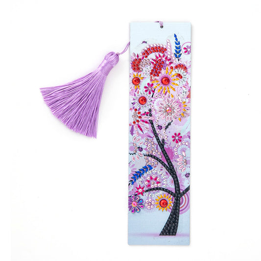 Special Shaped 5D DIY Cartoon Tassel Leather Art Diamond Painting Bookmark