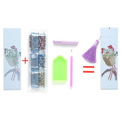 Special Shaped 5D DIY Cartoon Tassel Leather Art Diamond Painting Bookmark