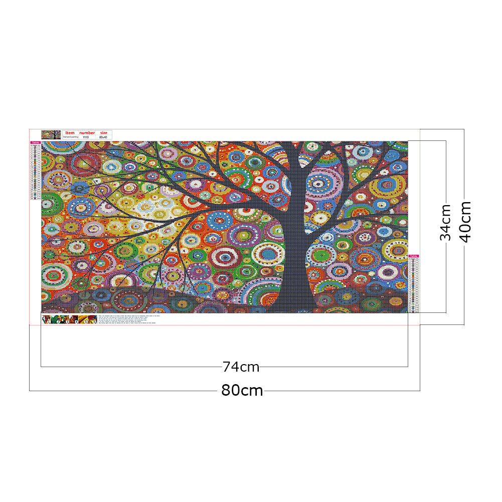 Tree - Full Round Drill Diamond Painting 80*40CM