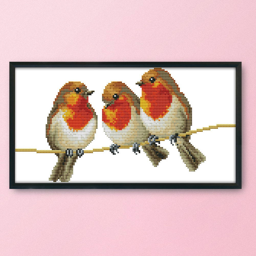 Bird- 14CT Stamped Cross Stitch 34*19CM