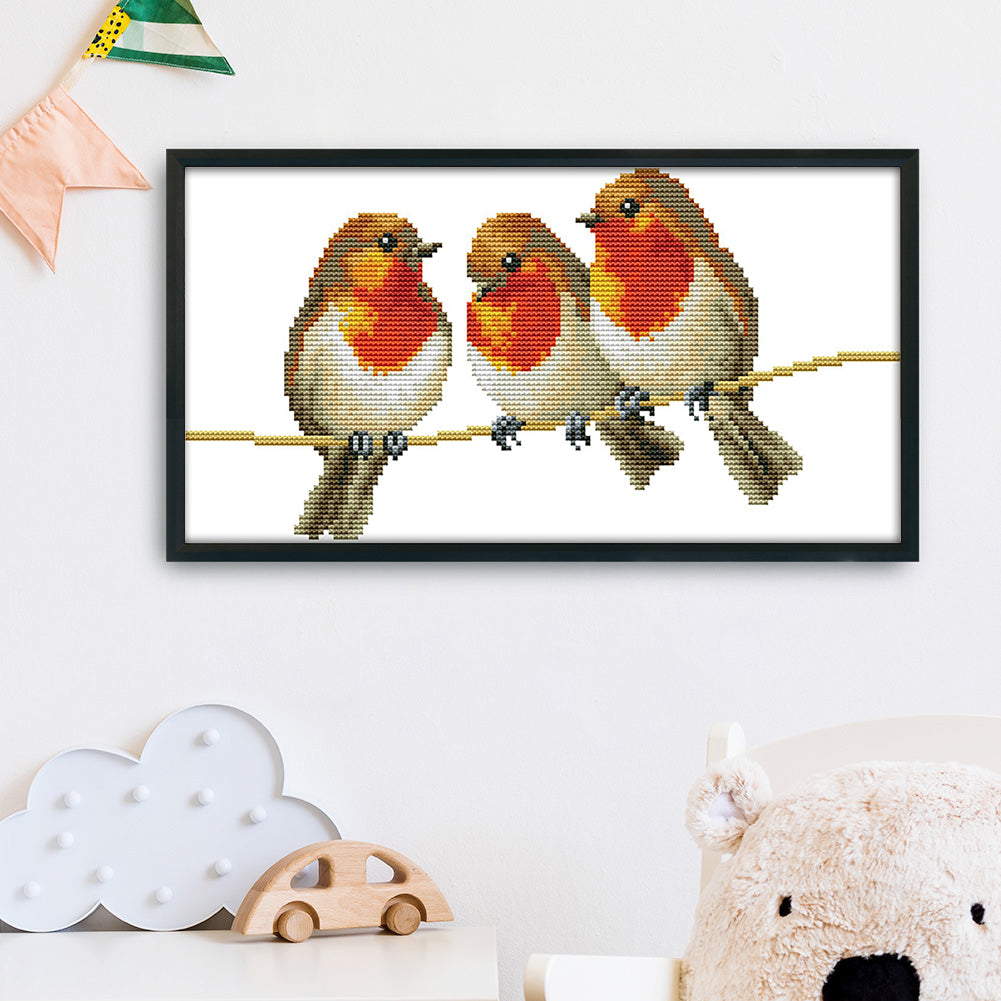 Bird- 14CT Stamped Cross Stitch 34*19CM