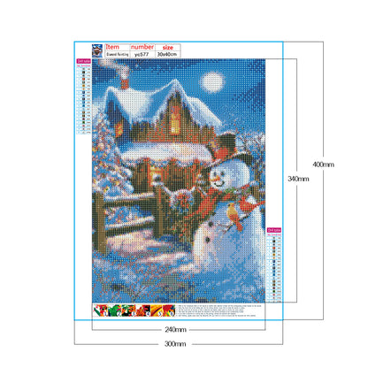 Snowman Cabin - Full Round Drill Diamond Painting 30*40CM