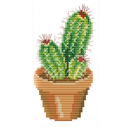 Cactus - 14CT Stamped Cross Stitch 10*19CM