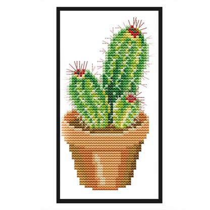 Cactus - 14CT Stamped Cross Stitch 10*19CM