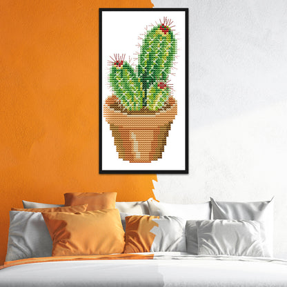 Cactus - 14CT Stamped Cross Stitch 10*19CM