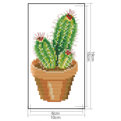 Cactus - 14CT Stamped Cross Stitch 10*19CM