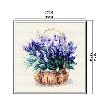 Flower - 11CT Stamped Cross Stitch 37*37CM