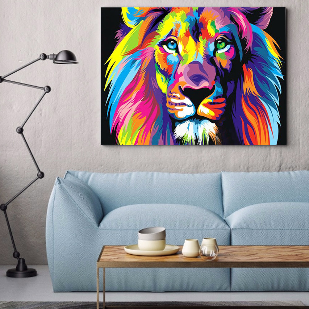 Male Lion - Full Round Drill Diamond Painting 40*30CM