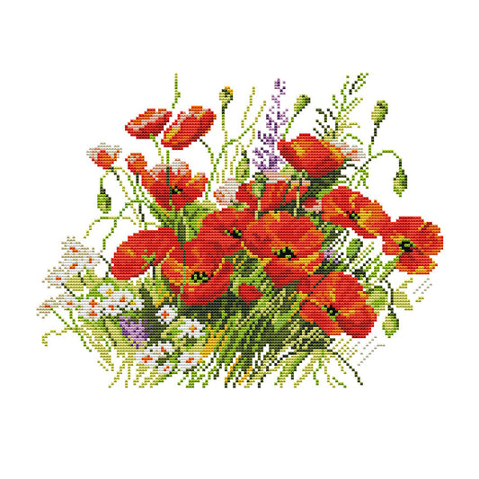 Blooming Pre-Printed - 14CT Stamped Cross Stitch 36*31CM