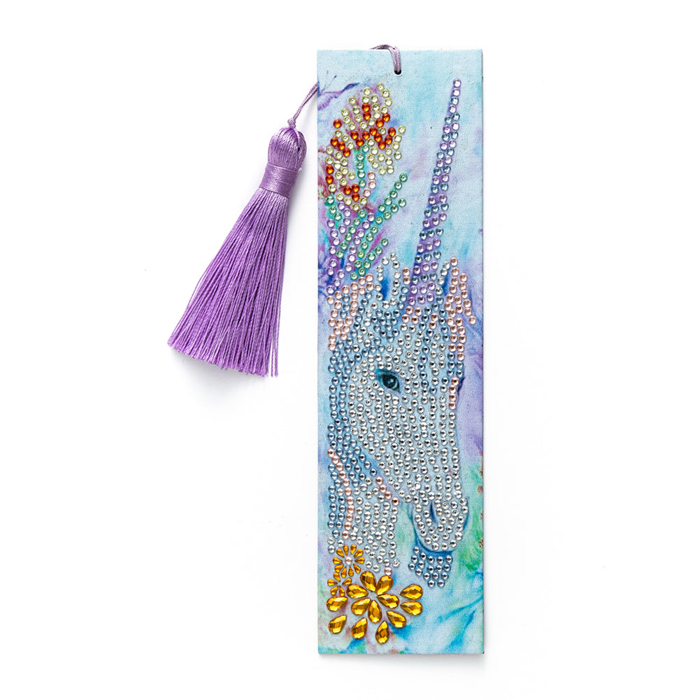 Tassel DIY Special Shape Drill Diamond Painting Animal Leather Bookmark Kit