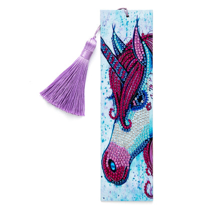 Tassel DIY Special Shape Drill Diamond Painting Animal Leather Bookmark Kit