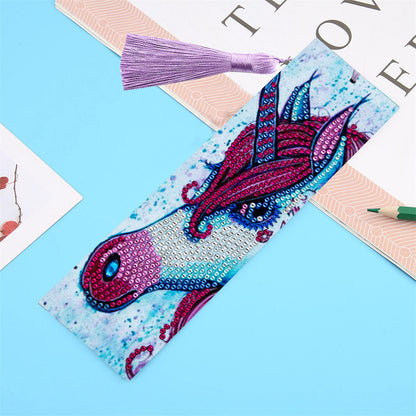 Tassel DIY Special Shape Drill Diamond Painting Animal Leather Bookmark Kit