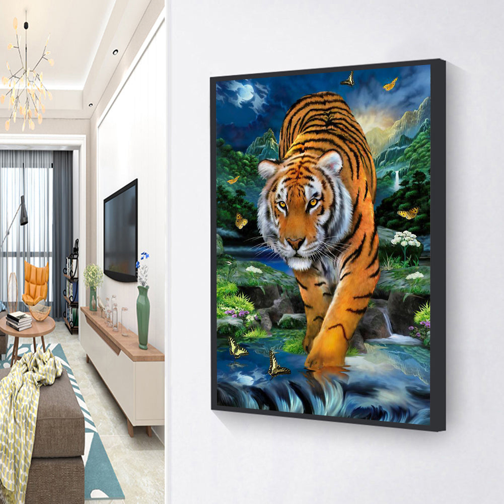 Butterfly Tiger - Full Round Drill Diamond Painting 30*40CM