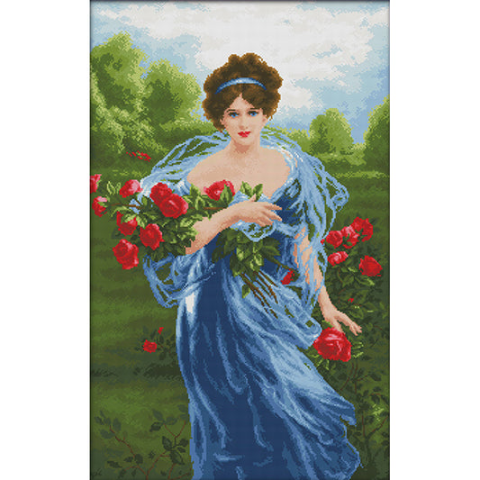 Rose - 14CT Stamped Cross Stitch 48*71CM