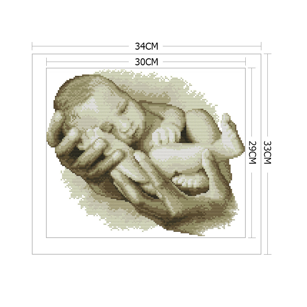 Portrait - 14CT Stamped Cross Stitch 34 x33CM