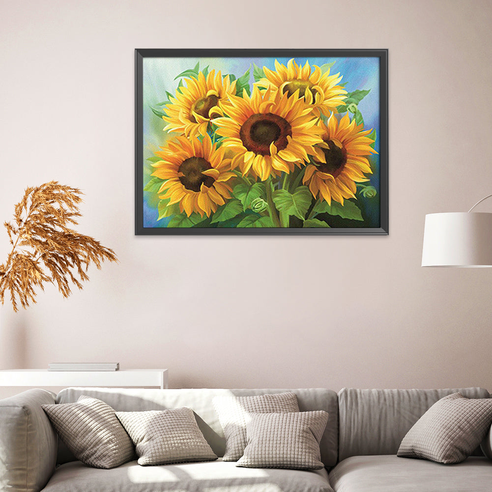 Sunflowers - 11CT Stamped Cross Stitch 50*65CM