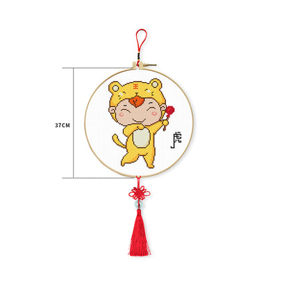 Durable Animal - 11CT Stamped Cross Stitch 37*37CM
