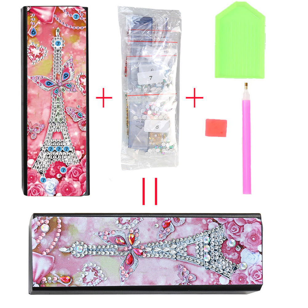 DIY Leather Diamond Painting Glasses Storage Case Flower Animal Mosaic Kit