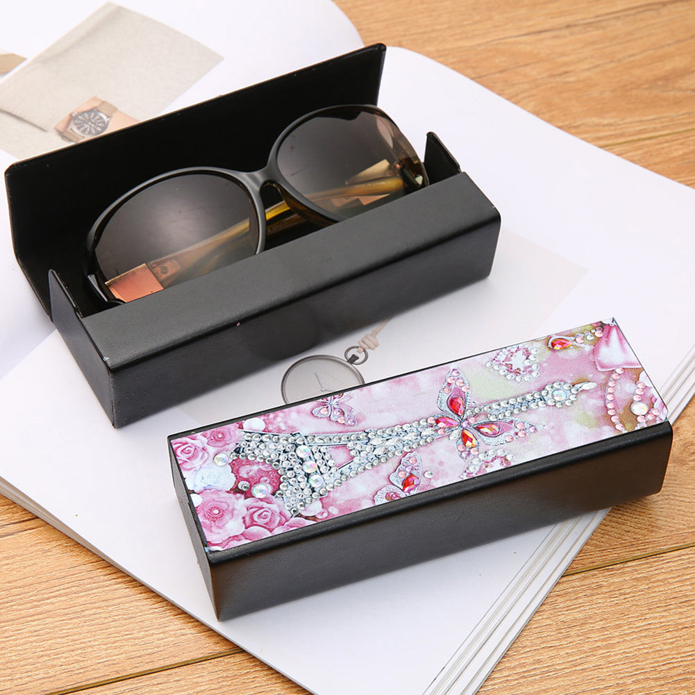 DIY Leather Diamond Painting Glasses Storage Case Flower Animal Mosaic Kit