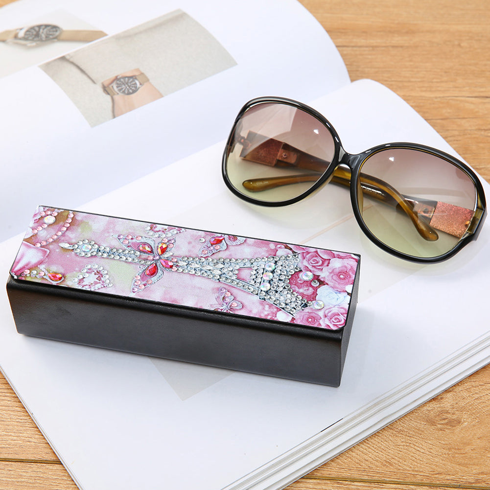 DIY Leather Diamond Painting Glasses Storage Case Flower Animal Mosaic Kit