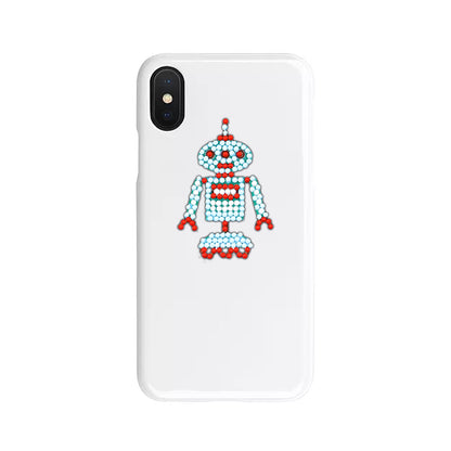 9pcs DIY Kit Color Cute Robots Self-adhesive Rhinestone Stickers Book Decor