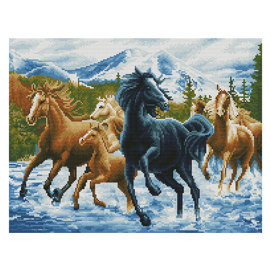 Horse- 11CT Stamped Cross Stitch 50*40CM