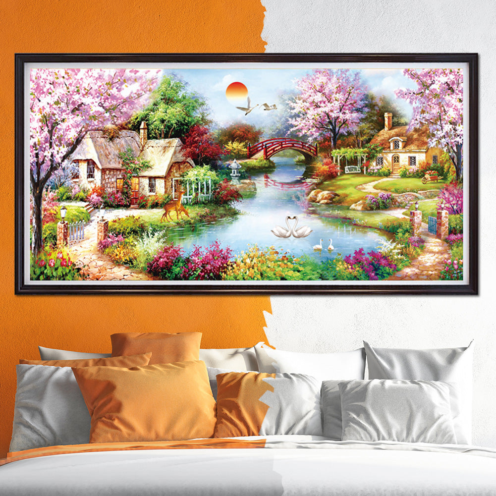 Garden - 11CT Stamped Cross Stitch 153*80CM