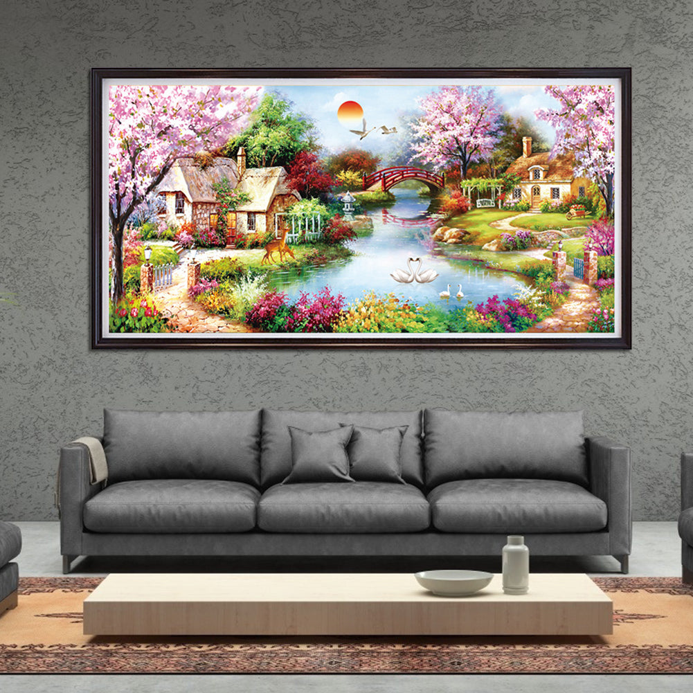 Garden - 11CT Stamped Cross Stitch 153*80CM