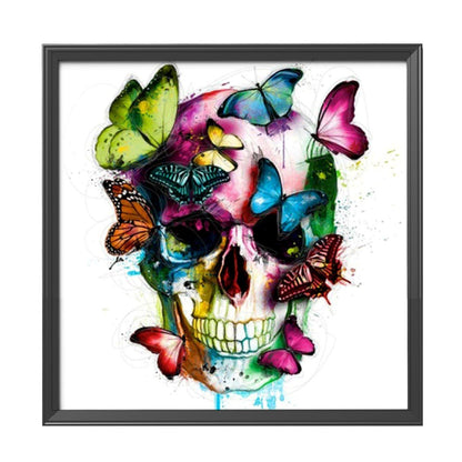 Butterfly Skull - 11CT Stamped Cross Stitch 40*40CM