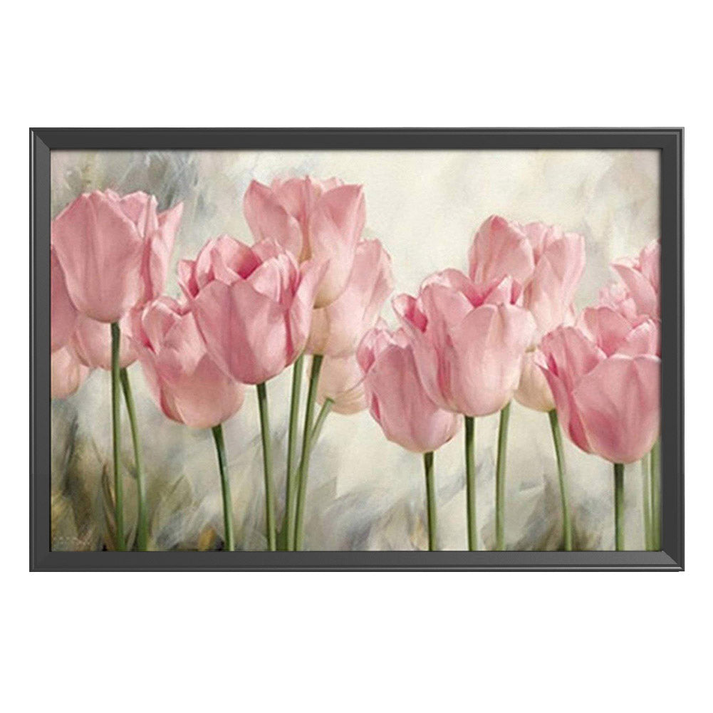 Pink Tulip - 11CT Stamped Cross Stitch 35*50CM