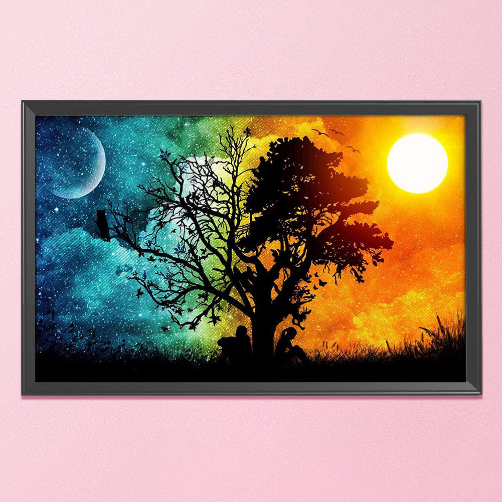 Sunset Tree - 11CT Stamped Cross Stitch 35*50CM