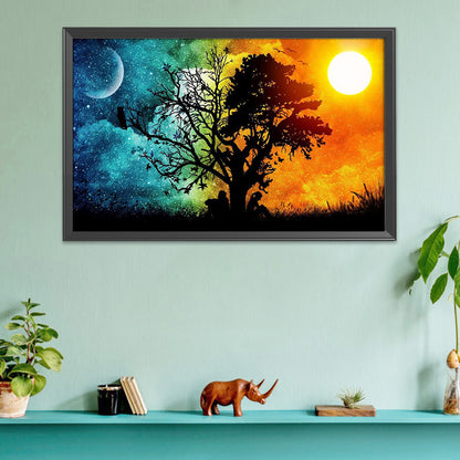 Sunset Tree - 11CT Stamped Cross Stitch 35*50CM