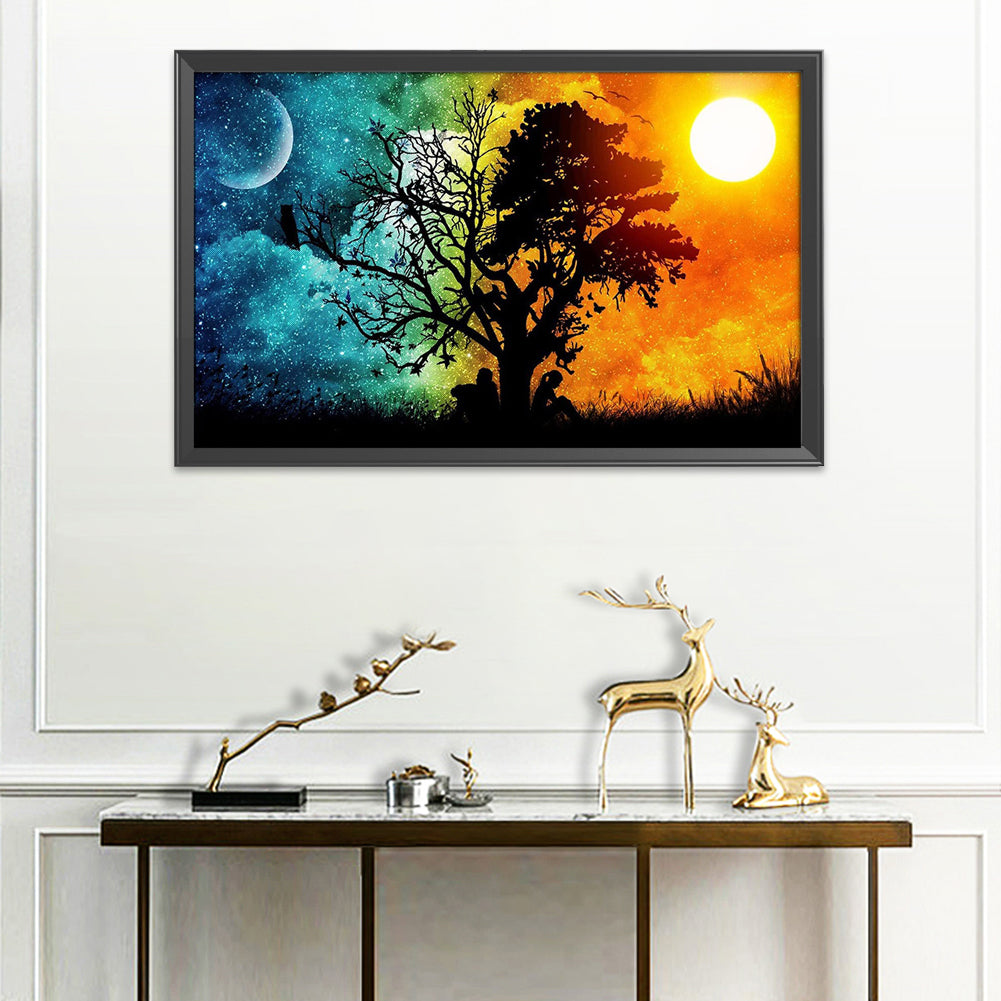 Sunset Tree - 11CT Stamped Cross Stitch 35*50CM