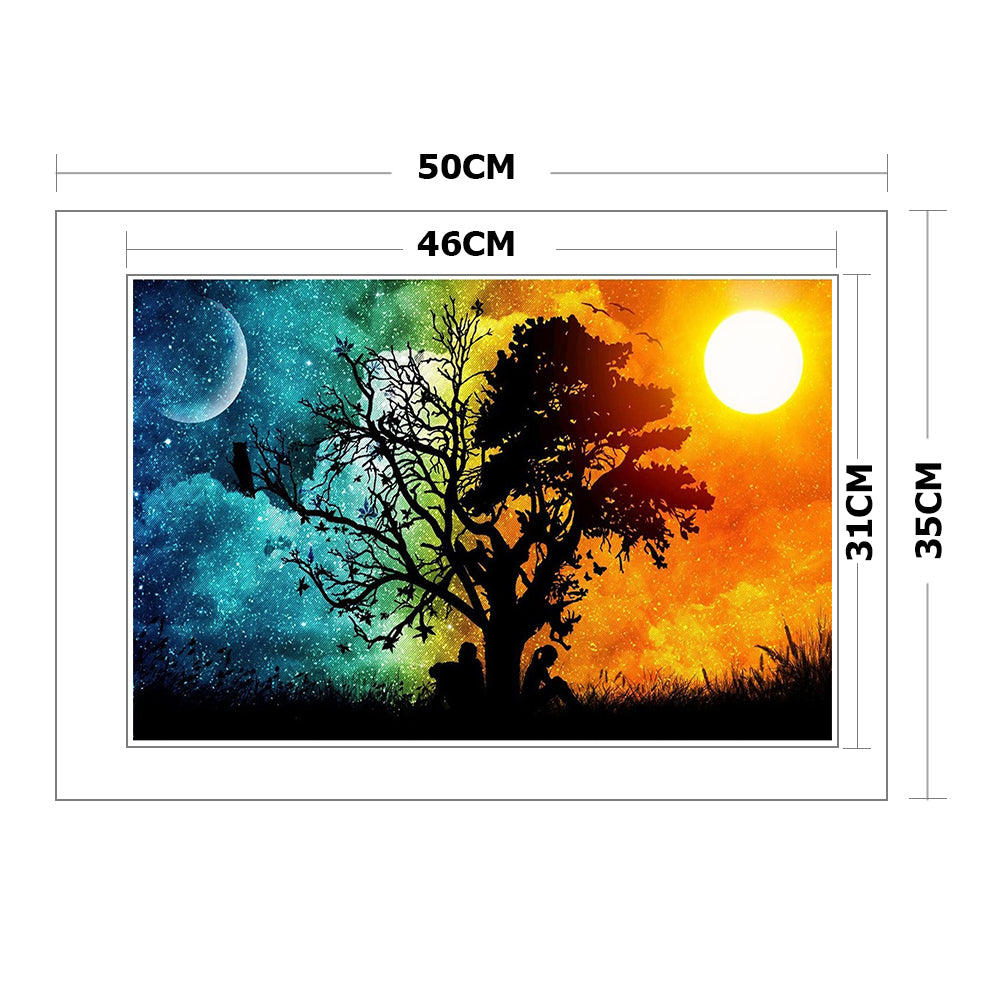 Sunset Tree - 11CT Stamped Cross Stitch 35*50CM