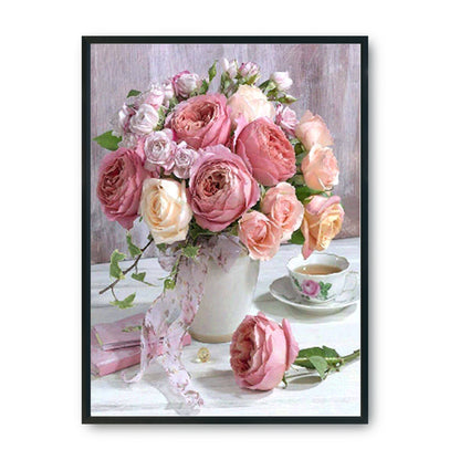 Rose Vase - 11CT Stamped Cross Stitch 36*46CM