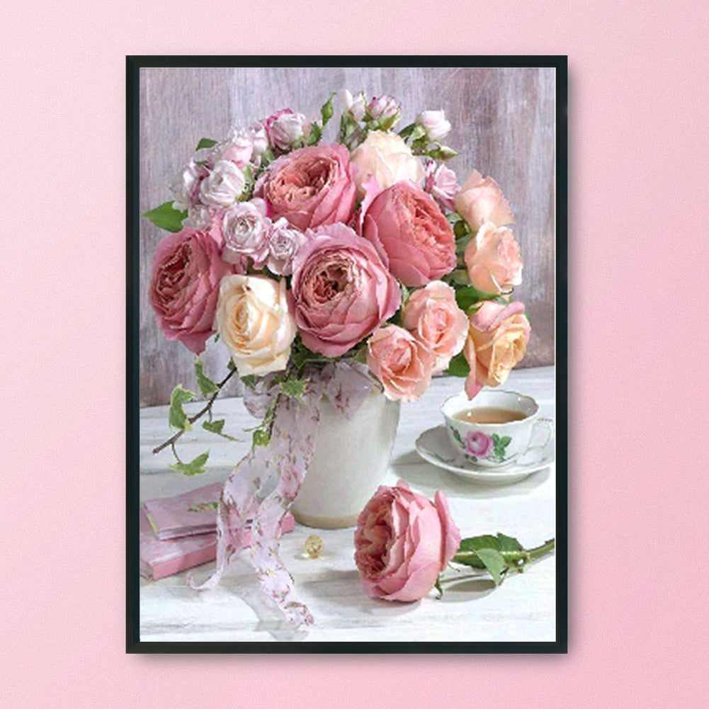 Rose Vase - 11CT Stamped Cross Stitch 36*46CM