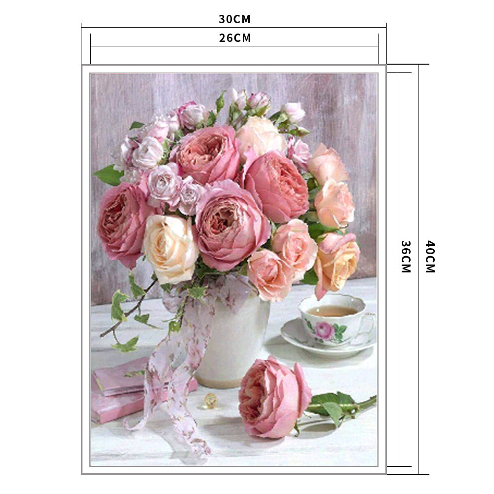 Rose Vase - 11CT Stamped Cross Stitch 36*46CM