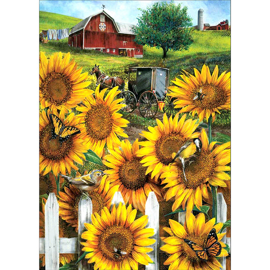 Garden Sunflower - 11CT Stamped Cross Stitch 36*46CM