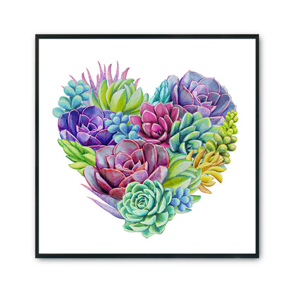 Succulent - 11CT Stamped Cross Stitch 40*40CM