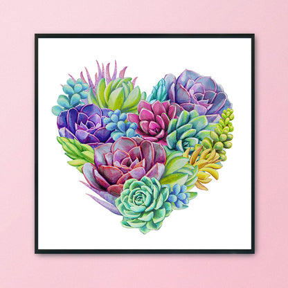 Succulent - 11CT Stamped Cross Stitch 40*40CM