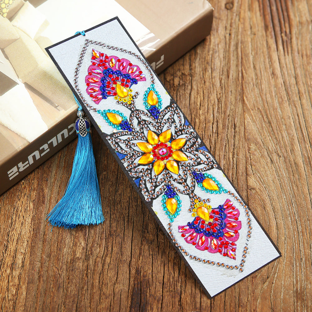 Diamond Painting Bookmark DIY Rhinestone Diamond Leather Tassel Book Marks