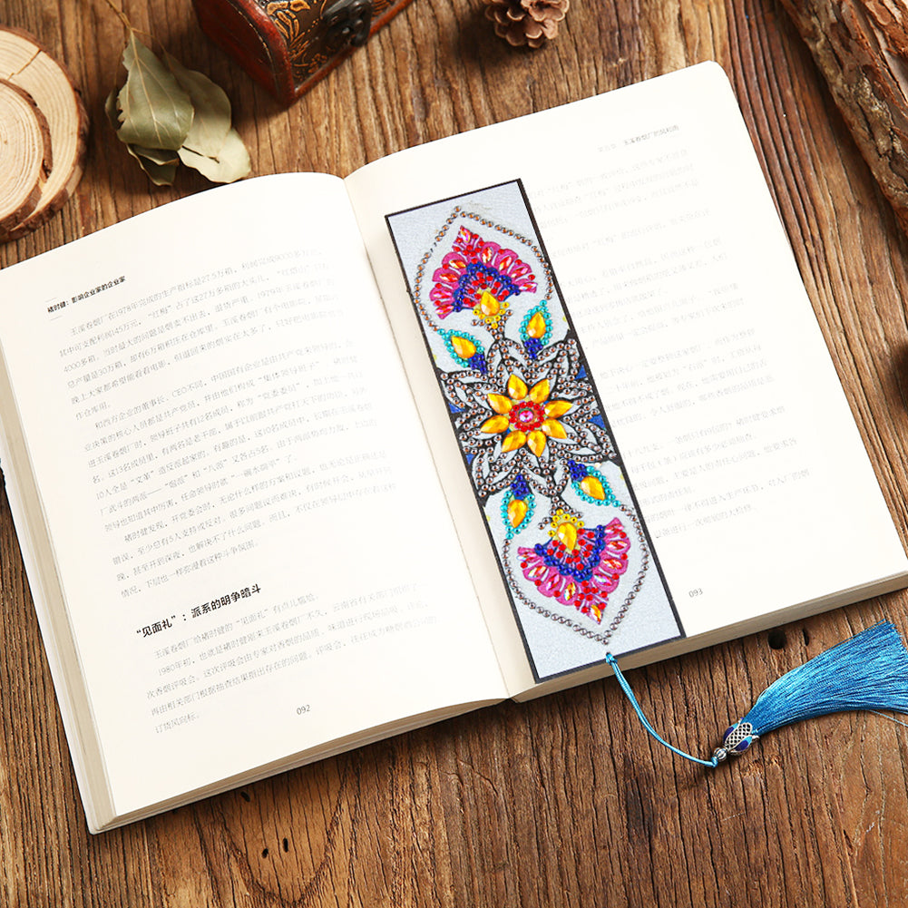 Diamond Painting Bookmark DIY Rhinestone Diamond Leather Tassel Book Marks